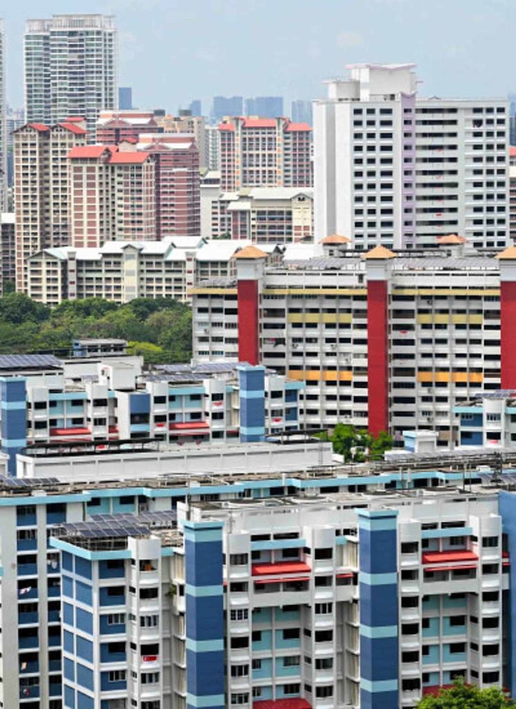 A View Of Colorful HDB Flats In Singapore.